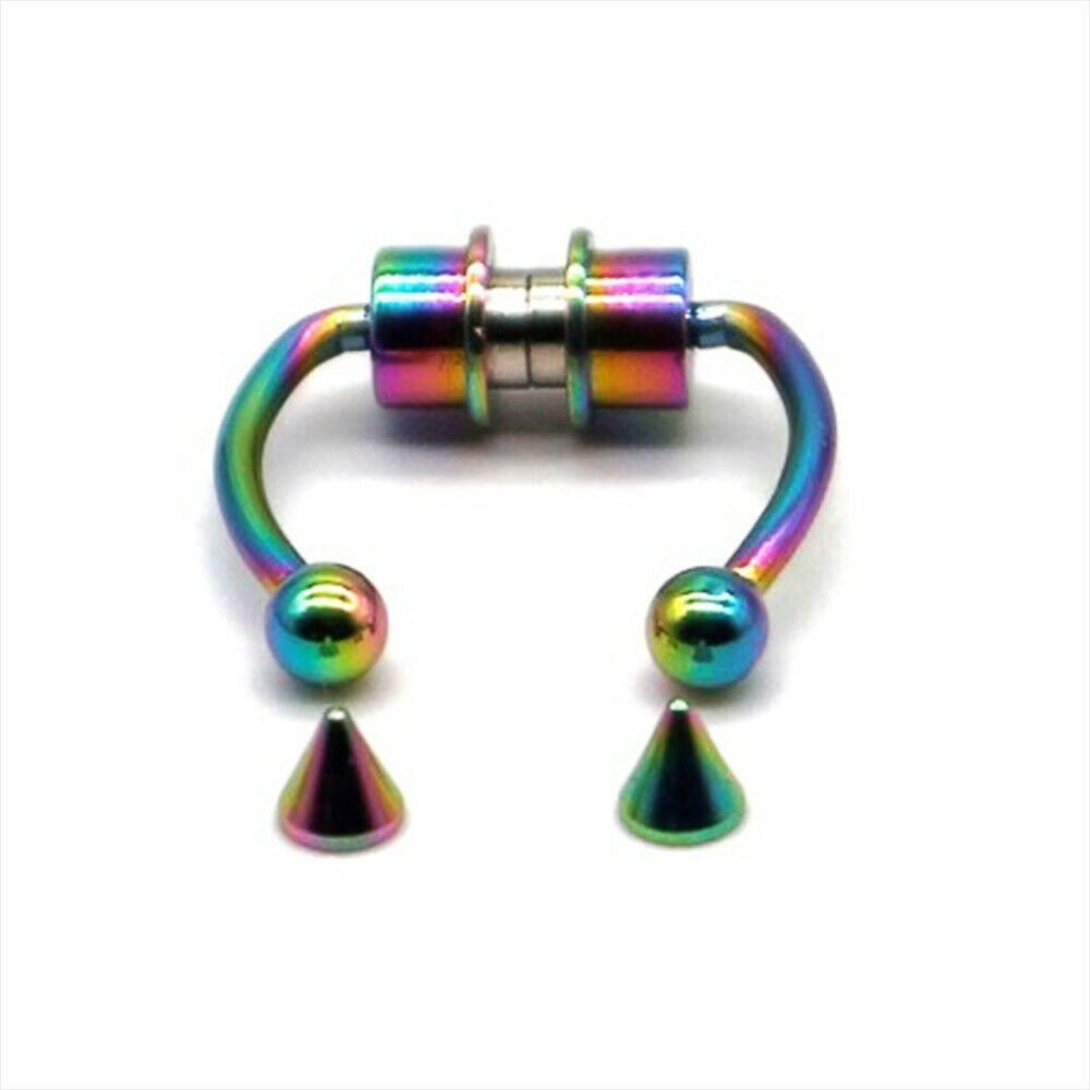 Helix Tragus Faux Clicker Non-Piercing Magnetic Fake Septum Nose Segment Ring 